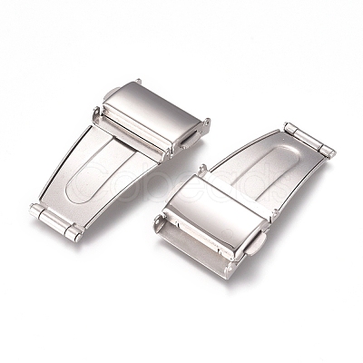 Tarnish Resistant 201 Stainless Steel Watch Band Clasps STAS-D173-01B-1