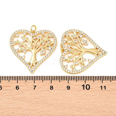 Brass Micro Pave Clear Cubic Zirconia Pendants KK-C166-03G-1