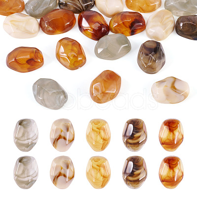 20Pcs 5 Colors Opaque Resin Cabochons RESI-TA0004-31-1