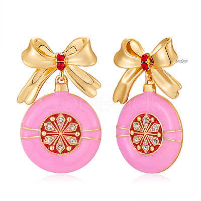 Alloy Enamel Dangle Stud Earrings FS-WG5C05A-01-1