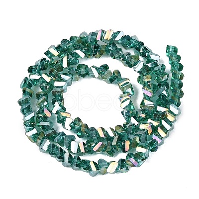 Electroplate Transparent Glass Beads Strands EGLA-Q139-01A-A20-1