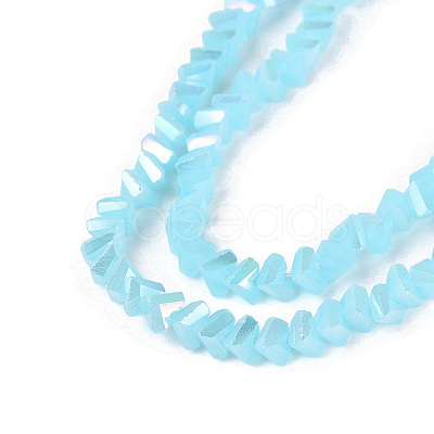 Electroplate Imitation Jade Glass Beads Strands EGLA-Q139-01A-B06-1