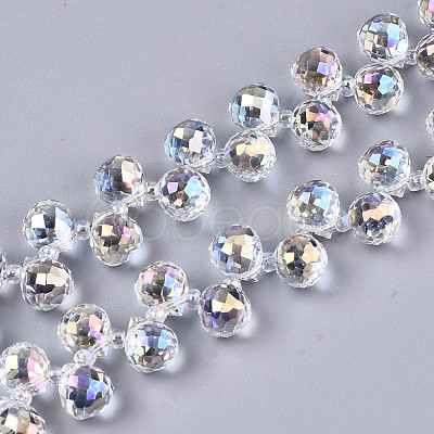 Transparent Glass Beads Strands X-GLAA-T006-14F-1