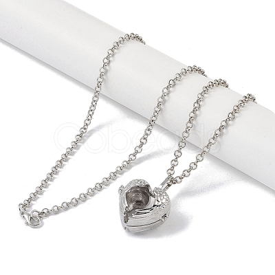 Brass Rhinestone Pendant Necklaces NJEW-G089-16D-P-1