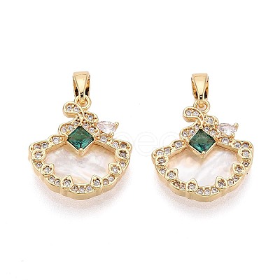 Natural White Shell Pendants KK-N287-24G-1