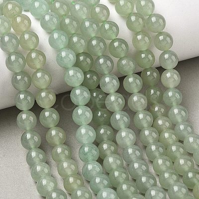 Natural Green Aventurine Round Beads Strands G-S150-8mm-1-1