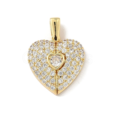 Brass Micro Pave Cubic Zirconia Pendants KK-F905-01G-02-1