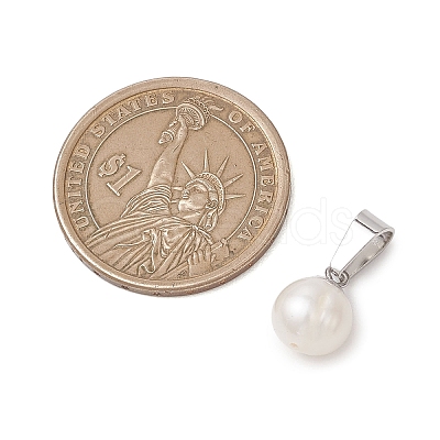 Natural Cultured Freshwater Pearl Potato Charms PALLOY-JF04890-02-1