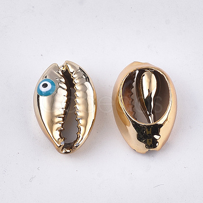 Electroplated Cowrie Shell Beads SSHEL-S258-62-1