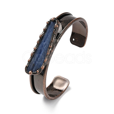 Natural Kyanite Open Cuff Bangles BJEW-A015-01R-1