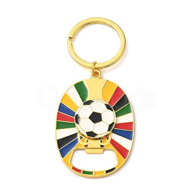 Alloy Colorful Enamel Football Bottle Opener Keychains KEYC-I119-07G-1