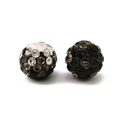 Two-Tone Color Handmade Polymer Clay Disco Ball Beads X-RB-R041-07-1