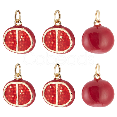 6Pcs Brass Enamel Pendants KK-ME0003-37-1