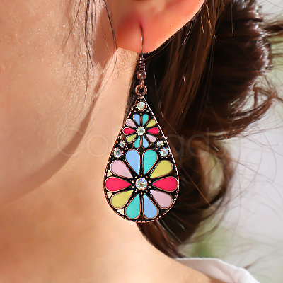 Bohemian Alloy Enamel Dangle Earrings FS-WG2DAA9-16-1