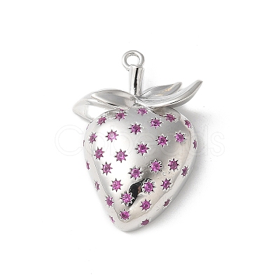 Brass Micro Pave Cubic Zirconia Pendants X-KK-P290-39P-1