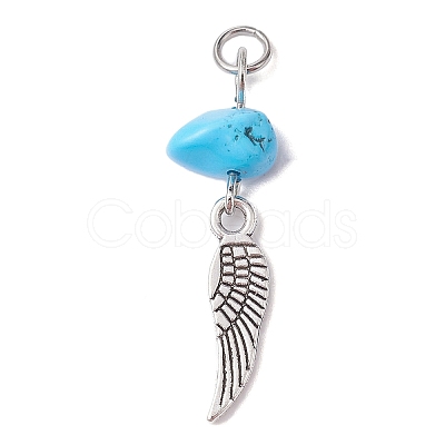 Gemstone Chip Pendants PALLOY-JF02299-01-1
