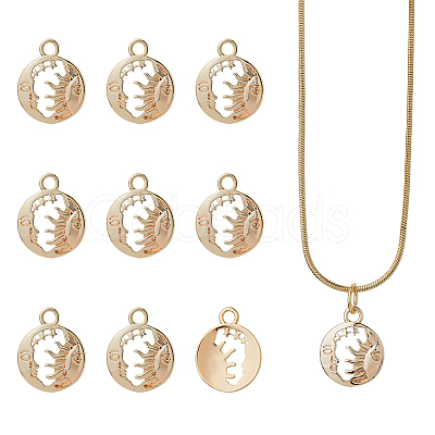 10Pcs Brass Pendants FIND-DC0006-34-1