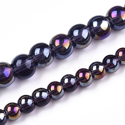 Electroplate Transparent Glass Beads Strands LS-GLAA-T032-T8mm-AB03-1