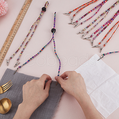 8Pcs 4 Colors Ethnic Style Cotton Cord Napkin Clip AJEW-FG0005-37-1