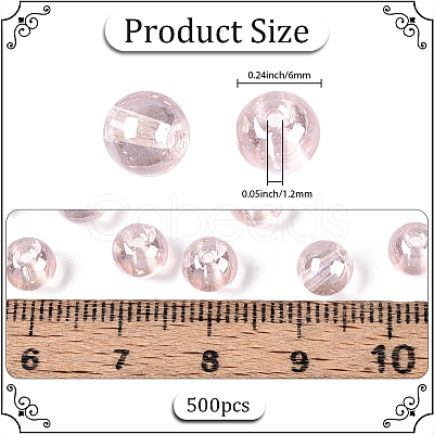 500Pcs Transparent Glass Seed Beads SEED-PA0001-08B-1