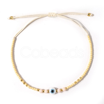 Glass Seed Beads & Resin Braided Bead Bracelets TK7632-6-1