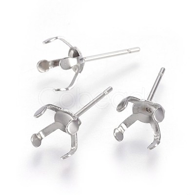 Tarnish Resistant 304 Stainless Steel Stud Earring Findings STAS-L219-03D-P-1