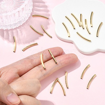 SHEGRACE Brass Curved Tube Beads XGRPCU093-259G-1