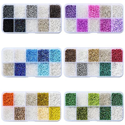 100G 10 Colors Glass Seed Beads SEED-YW0002-89A-1