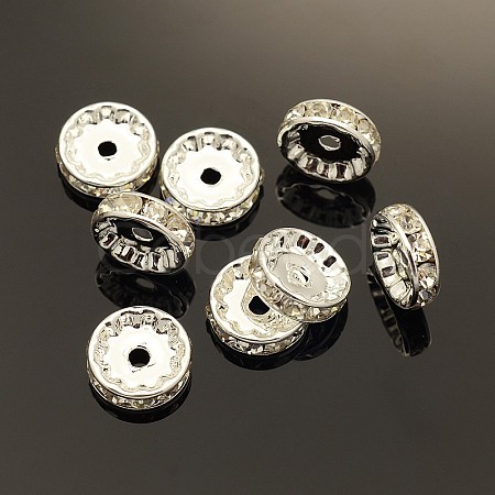 Brass Rhinestone Spacer Beads X-RB-A014-Z12mm-01S-NF-1