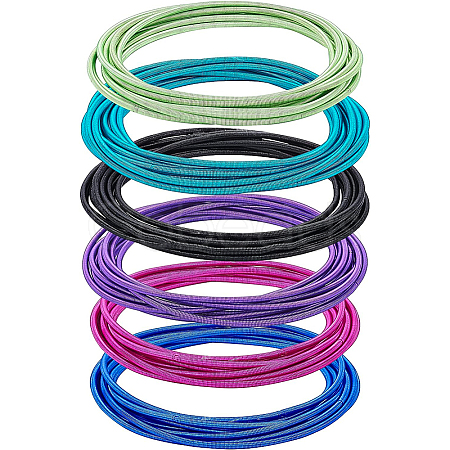 60Pcs 6 Colors Spring Bracelets Set TWIR-BC0001-42-1