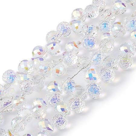 Transparent Electroplate Glass Beads Strands EGLA-F152B-AB02-1