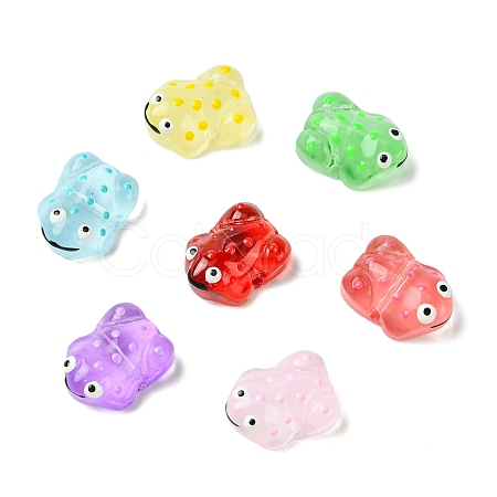 16Pcs 8 Colors Transparent Glass Enamel Beads GLAA-CJ0002-66-1