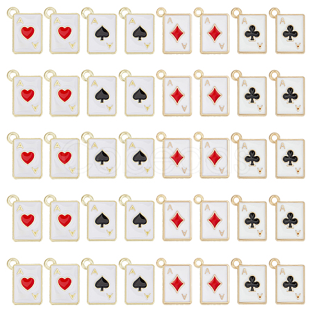40Pcs 4 Styles Alloy Enamel Pendants ENAM-PH0003-05-1