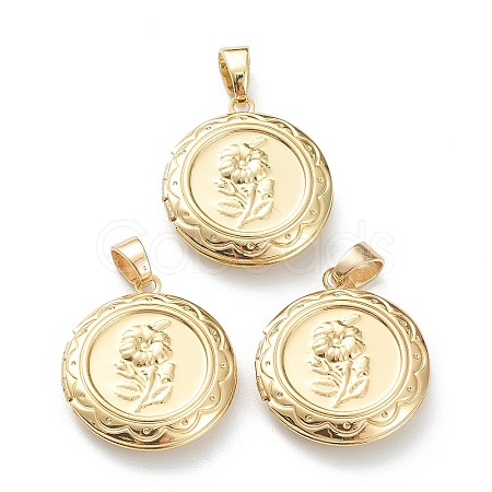 Brass Locket Pendants X-KK-P199-07G-1