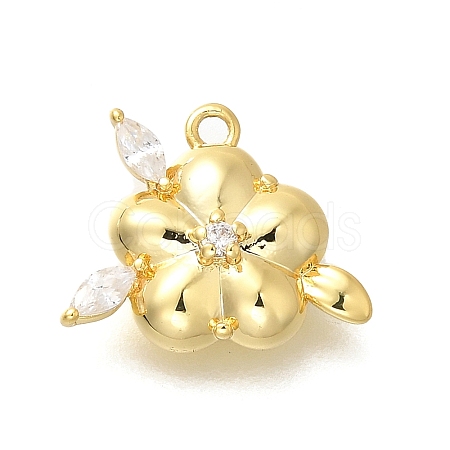 Brass Micro Pave Cubic Zirconia Pendants KK-Q035-11G-1