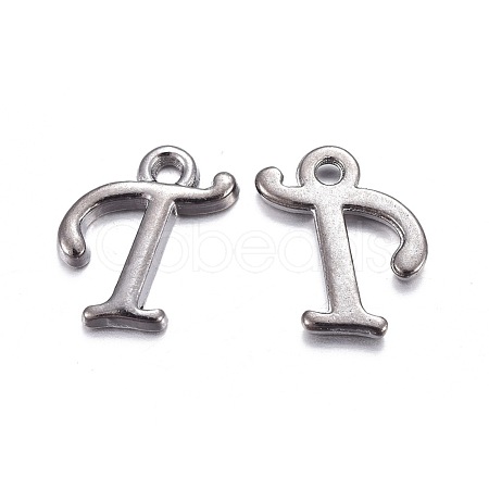 Gunmetal Plated Alloy Letter Pendants PALLOY-P097-03-T-1
