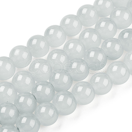 Baking Paint Imitation Jade Glass Round Bead Strands X-DGLA-Q021-6mm-43-1