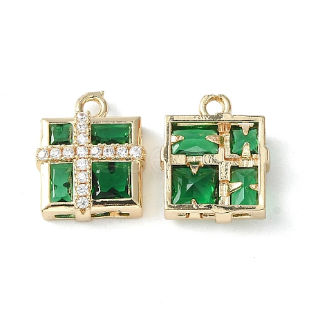 Brass Pave Cubic Zirconia Pendants KK-G462-44KCG-03-1