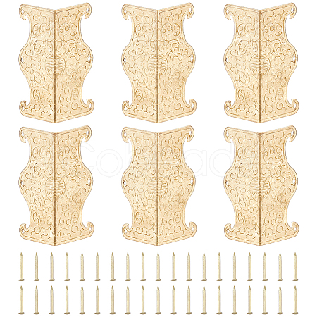 Brass Box Corner Protectors AJEW-WH0752-738G-1