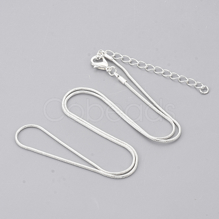 Brass Round Snake Chain Necklace Making MAK-T006-11A-S-1
