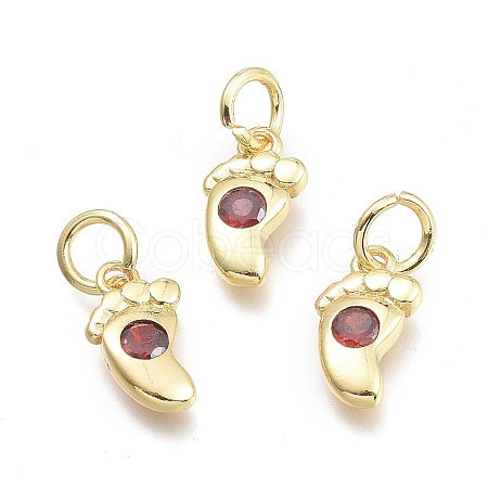 Brass Micro Pave Cubic Zirconia Pendants KK-P187-08B-G-1