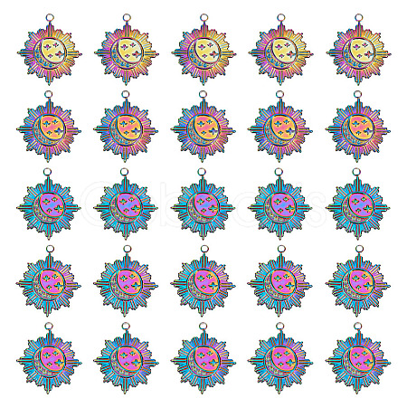 10Pcs 304 Stainless Steel Pendants Rhinestone Setting STAS-AR0001-52-1