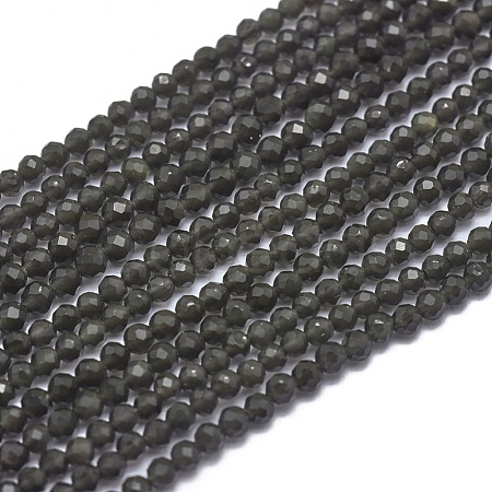 Natural Obsidian Beads Strands G-G792-36A-1