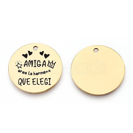 201 Stainless Steel Pendants STAS-T064-37G-7-1
