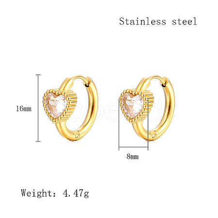 Cubic Zirconia Hoop Earrings VX9431-01-1