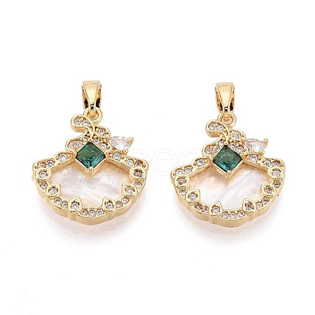 Natural White Shell Pendants KK-N287-24G-1