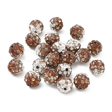 Handmade Polymer Clay Rhinestone Beads RB-CBAFAF8-01A-1