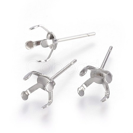 Tarnish Resistant 304 Stainless Steel Stud Earring Findings STAS-L219-03D-P-1