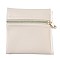 Imitation Leather Jewelry Storage Zipper Bags, for Earrings, Rings, Bracelets, Square, Antique White, 10x10x0.7cm