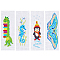 Gorgecraft 4 Sets 4 Style DIY Sea Horse/Penguin/Dinosaur/Butterfly Pattern PP Bookmarks Cross Stitch Kits, including Polyester Thread, Sewing Needles, Threader, Mixed Color, 227~230x78~80x0.8~0.9mm, 1 set/style